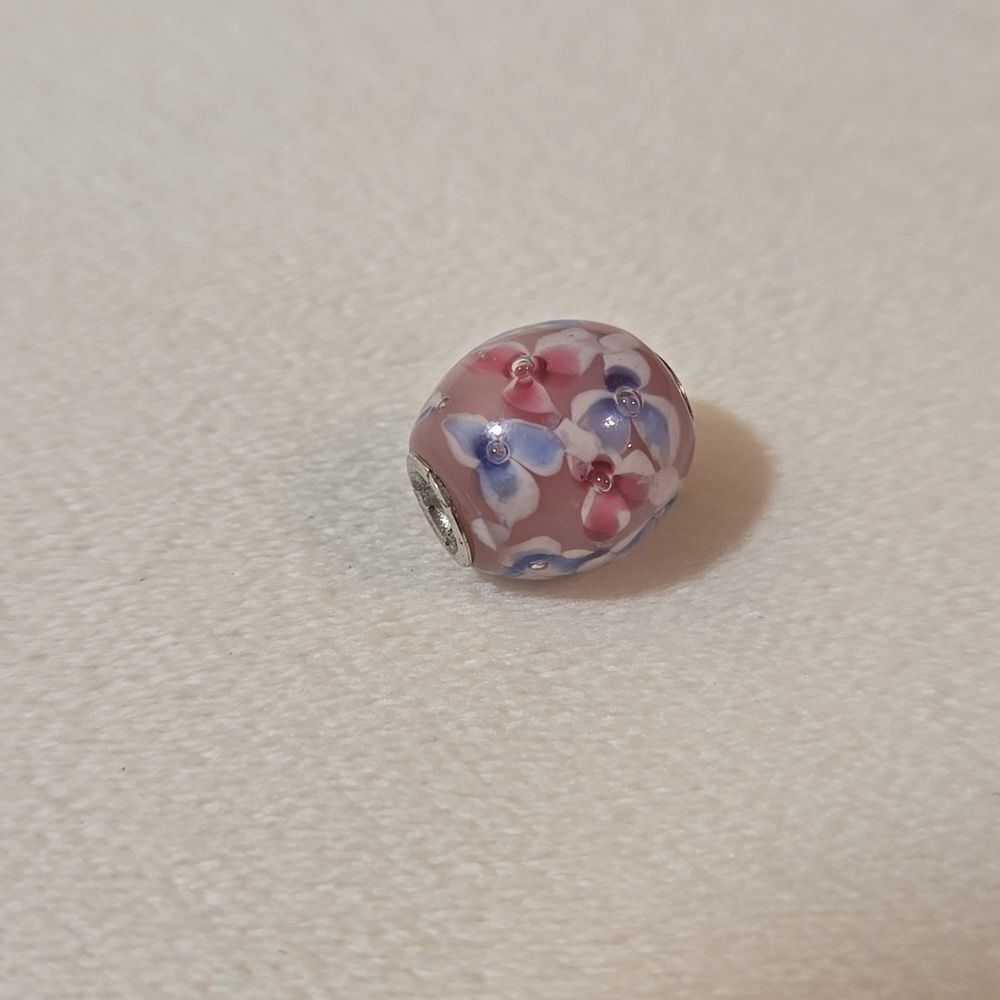 Sterling And Glass Charm Bead